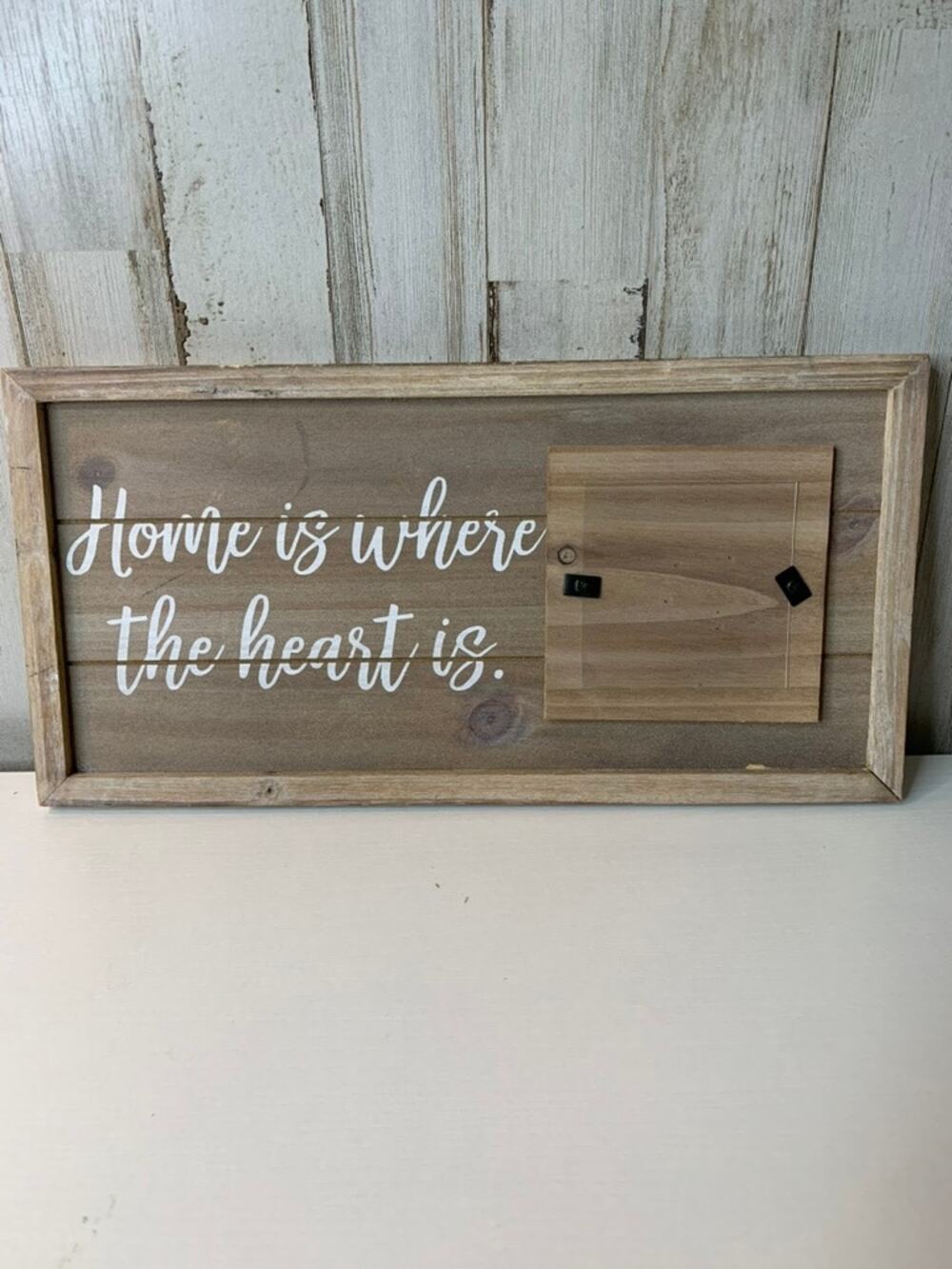 Cottage Garden Home Is Where the Heart Is Sign w/Photo Frame